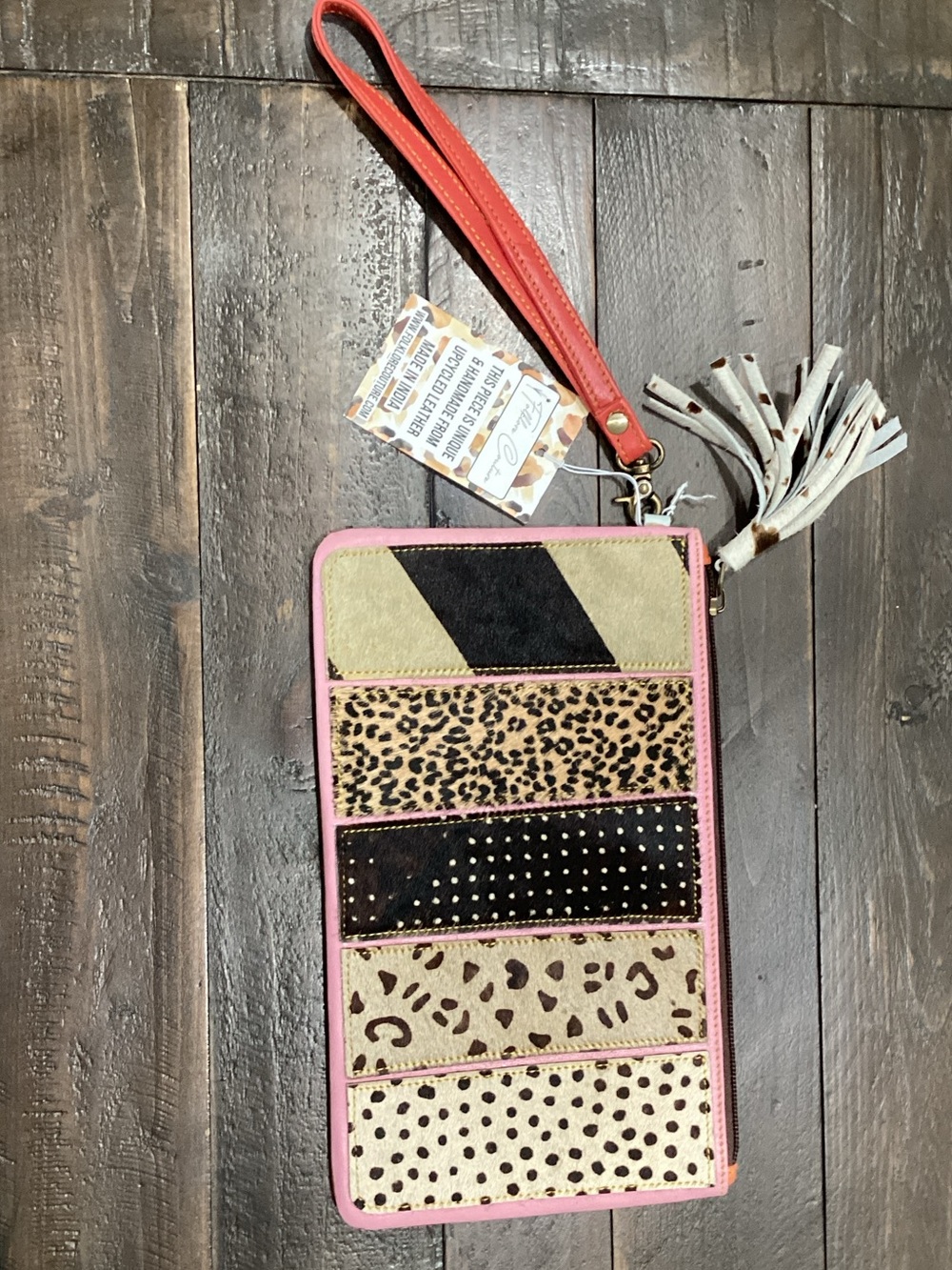 Vera Bradley Pink Trim Multi-Pattern Wristlet Clutch